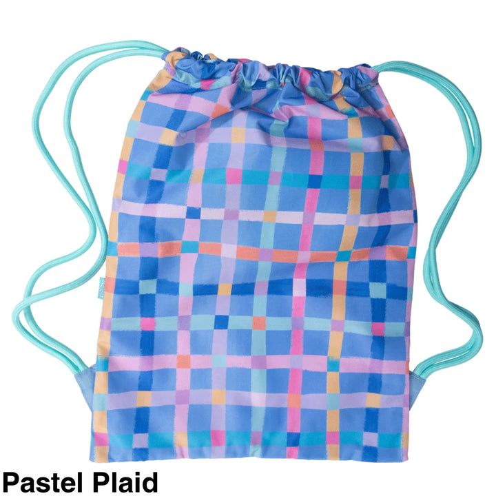 Spencil Big Drawstring Bag Pastel Plaid