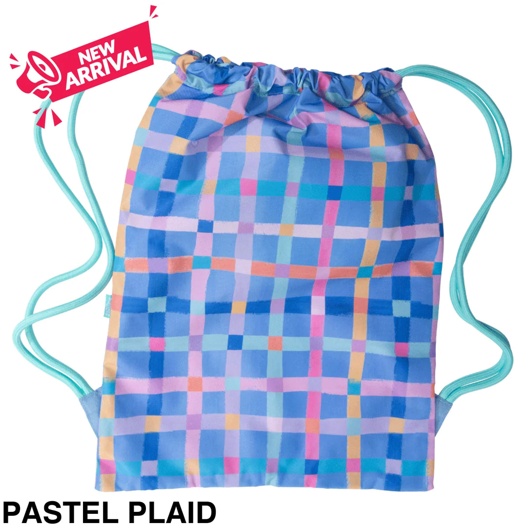Spencil Big Drawstring Bag Pastel Plaid