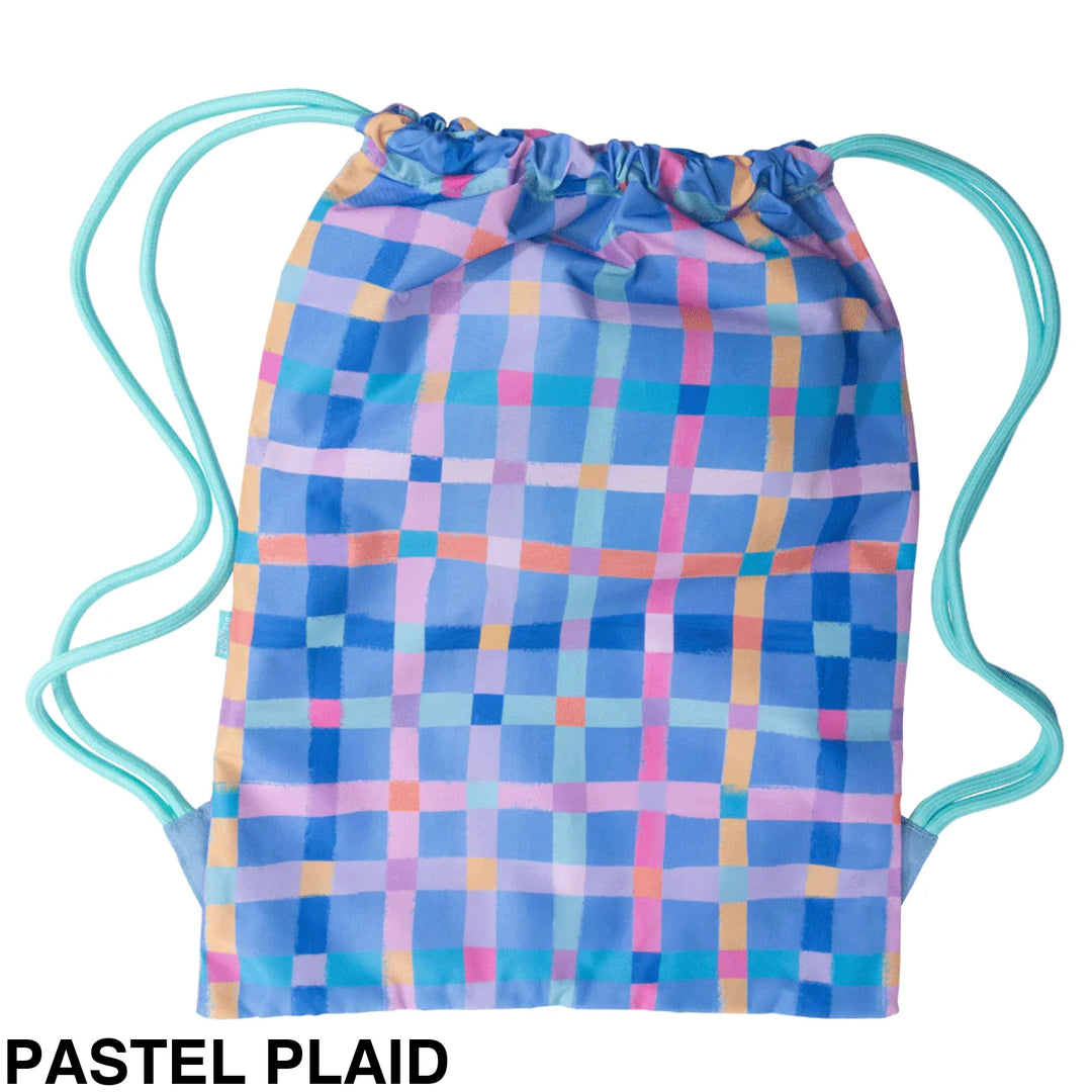 Spencil Big Drawstring Bag Pastel Plaid