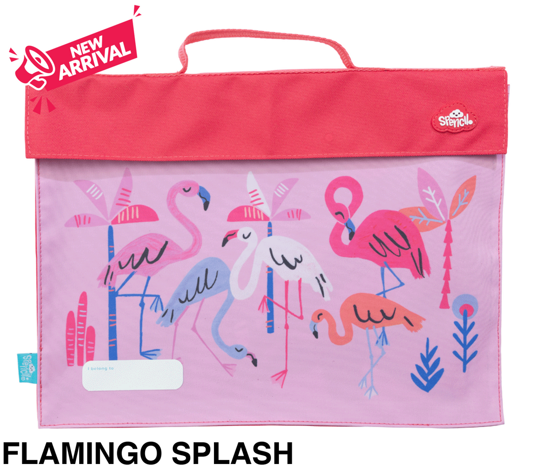 Spencil Library Bag Flamingo Splash