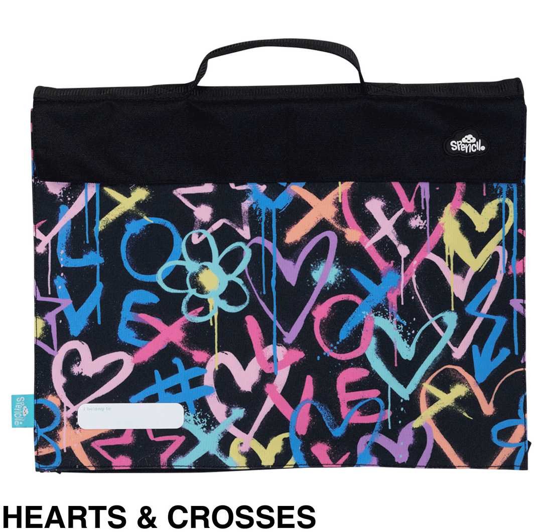 Spencil Library Bag Hearts & Crosses