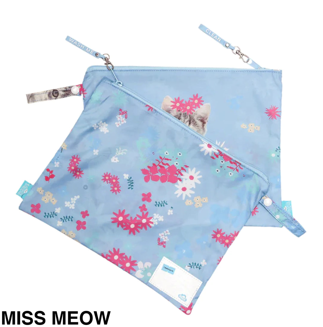Spencil Little Clean & Dirty Bags (set of 2) Miss Meow