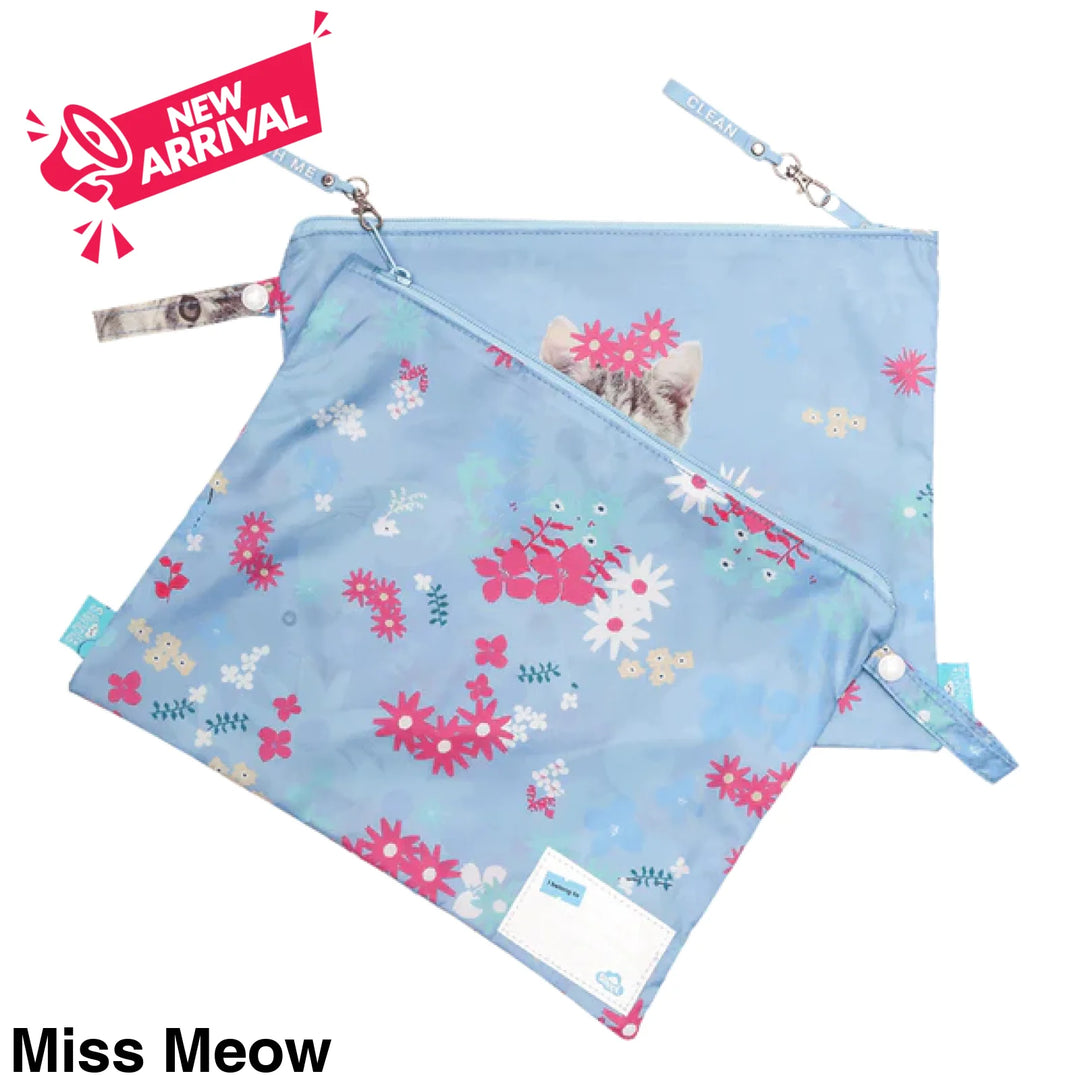 Spencil Little Clean & Dirty Bags (set of 2) Miss Meow
