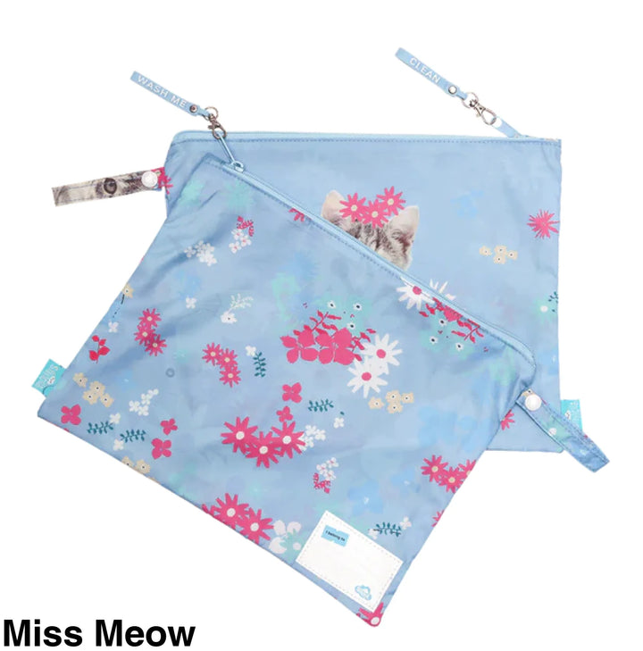 Spencil Little Clean & Dirty Bags (set of 2) Miss Meow