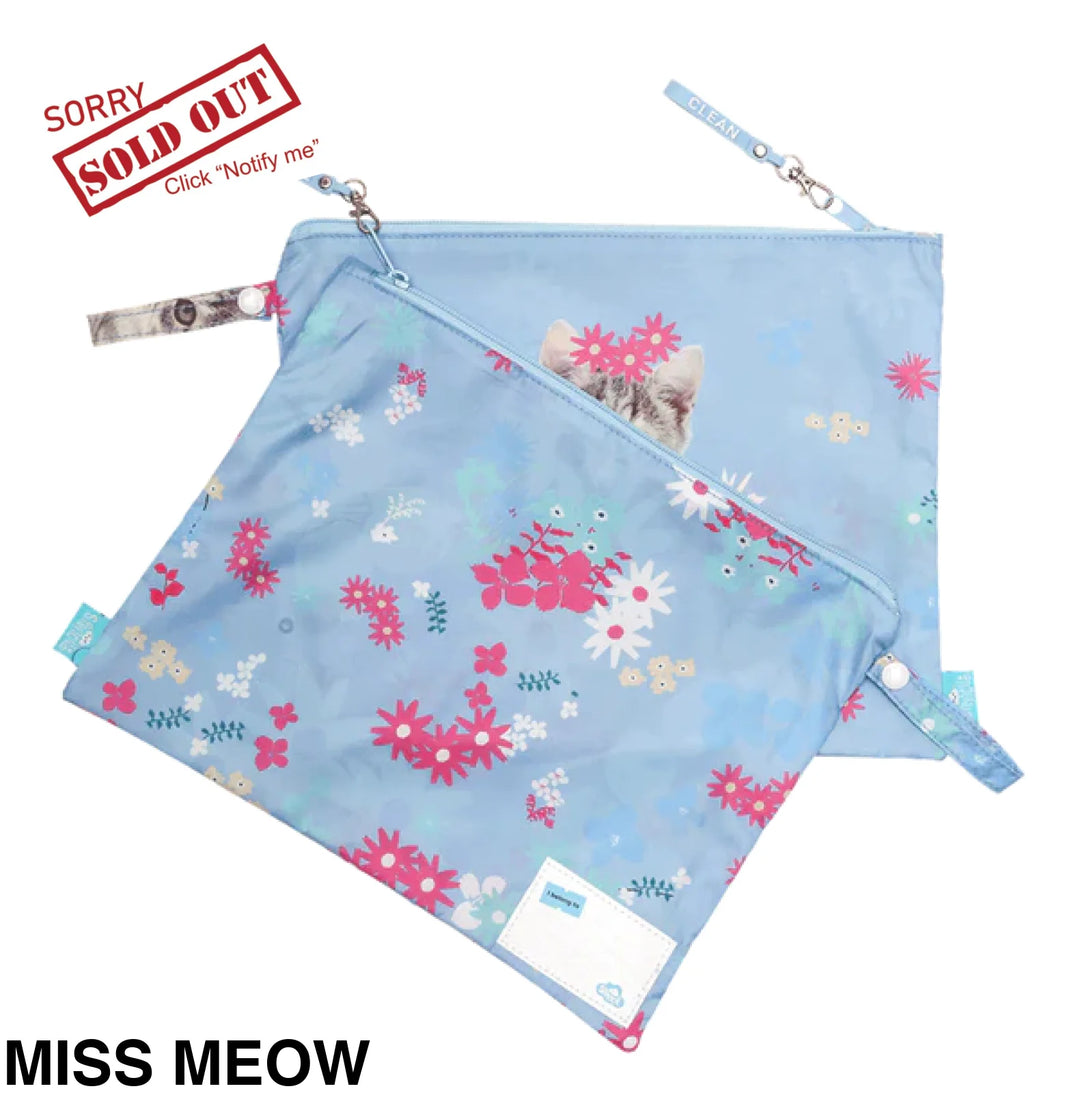 Spencil Little Clean & Dirty Bags (set of 2) Miss Meow