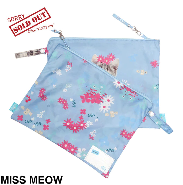 Spencil Little Clean & Dirty Bags (set of 2) Miss Meow