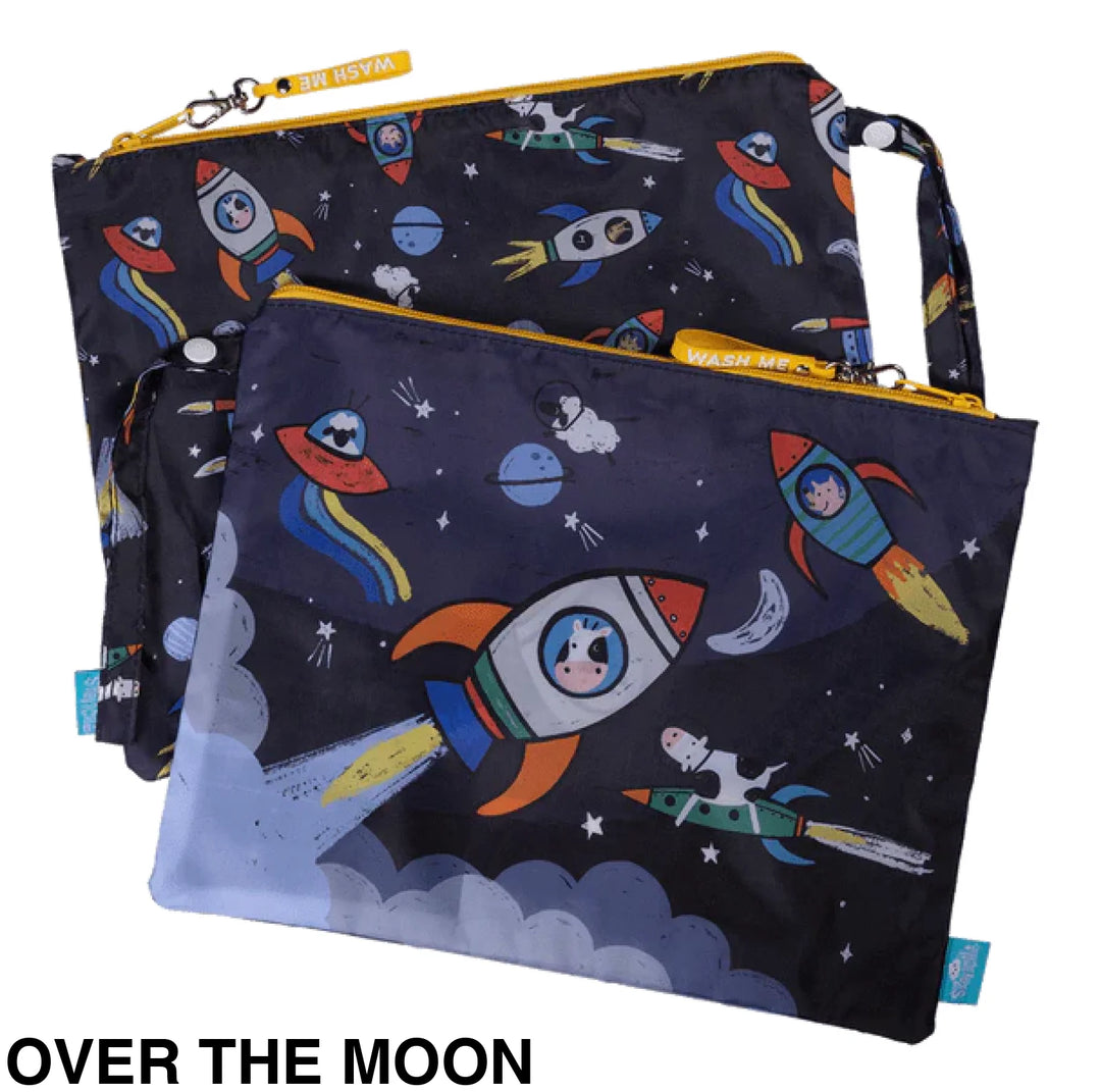 Spencil Little Clean & Dirty Bags (set of 2) Over the Moon