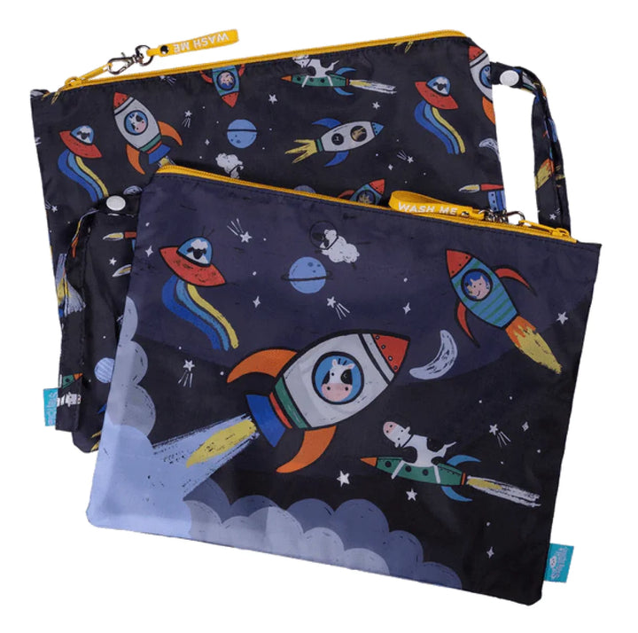 Spencil Little Clean & Dirty Bags (set of 2) Over the Moon