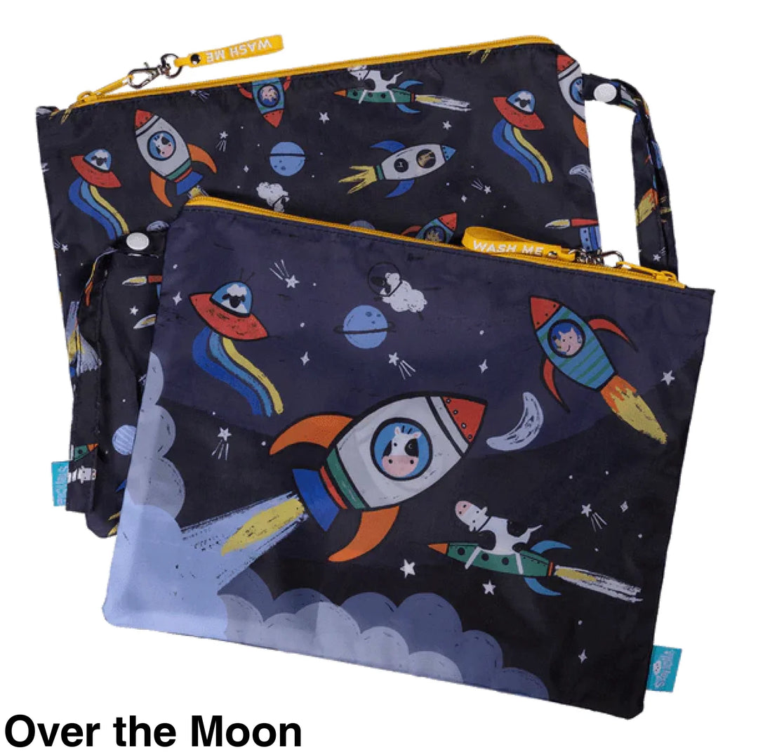 Spencil Little Clean & Dirty Bags (set of 2) Over the Moon