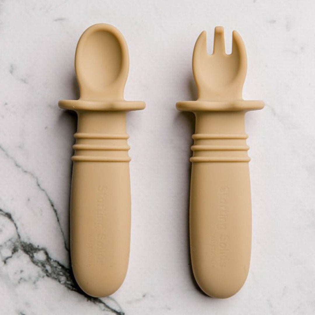 Starting Solids Selfie Soon & Fork Set Biscoff