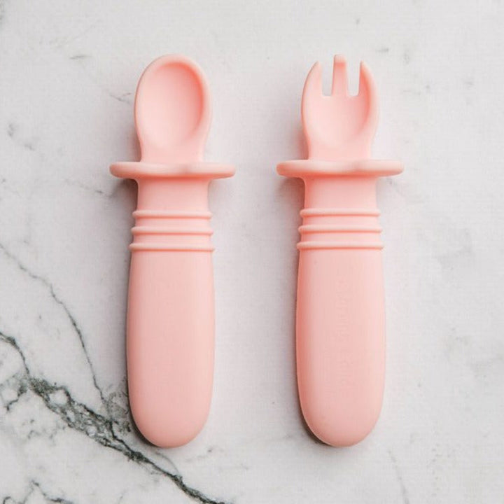 Starting Solids Selfie Soon & Fork Set Pink