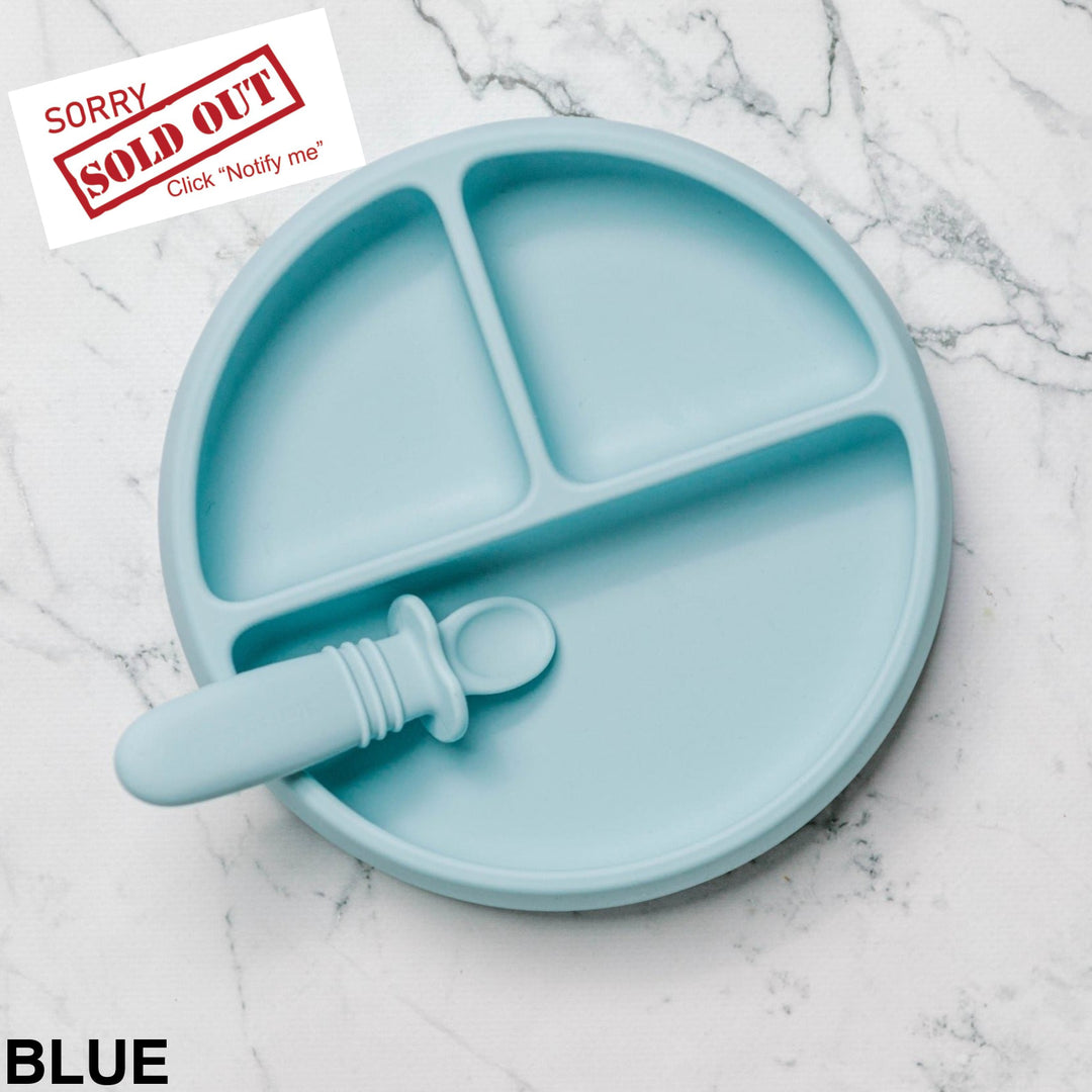 Starting Solids Suckie Scoop Divided Plate Blue