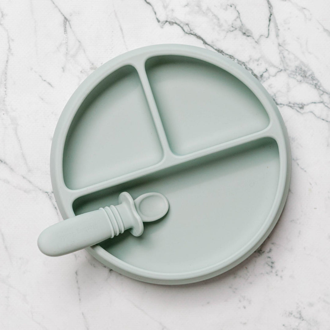 Starting Solids Suckie Scoop Divided Plate Grey