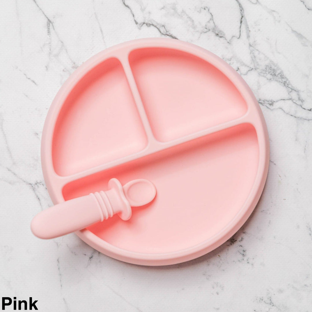 Starting Solids Suckie Scoop Divided Plate Pink