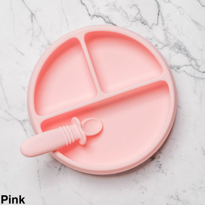 Starting Solids Suckie Scoop Divided Plate Pink