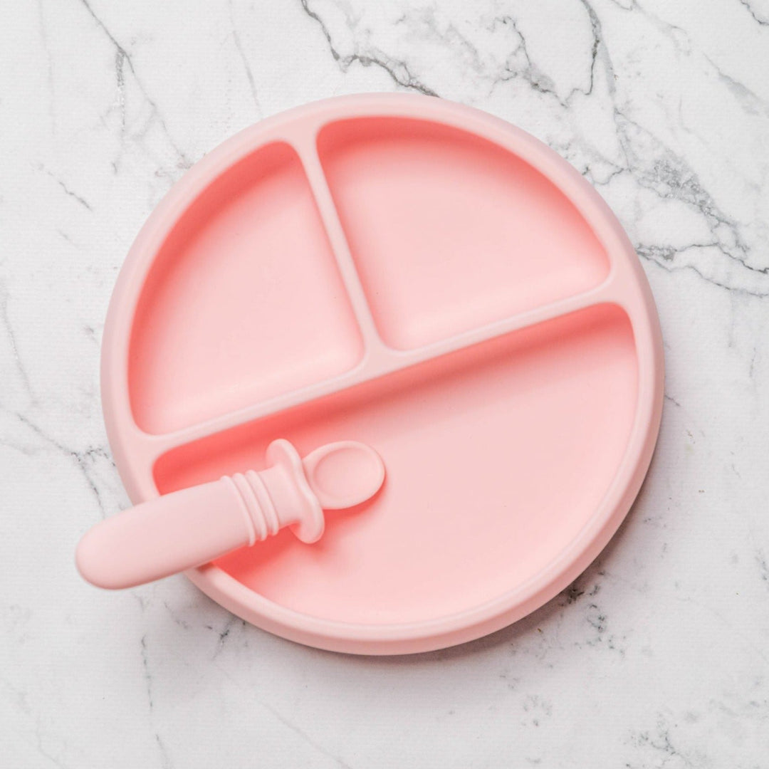 Starting Solids Suckie Scoop Divided Plate Pink