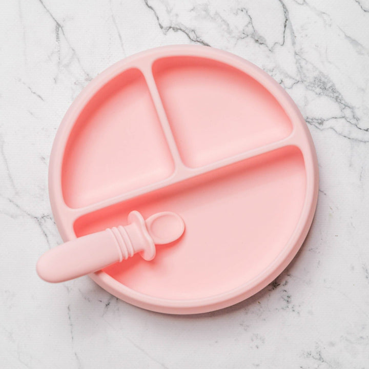 Starting Solids Suckie Scoop Divided Plate Pink