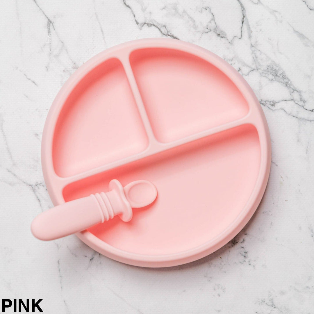 Starting Solids Suckie Scoop Divided Plate Pink