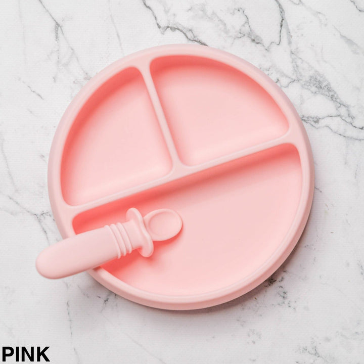 Starting Solids Suckie Scoop Divided Plate Pink