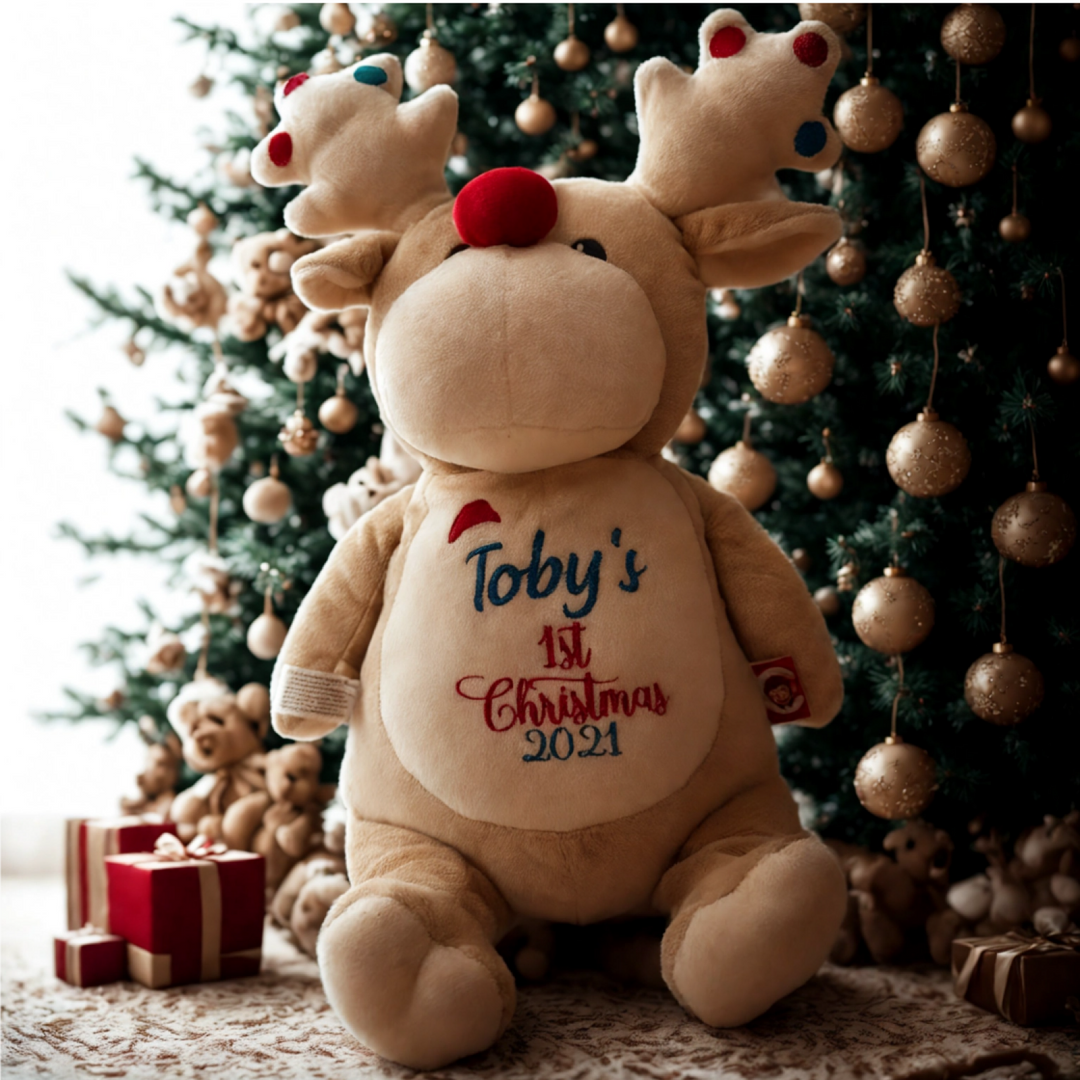 Taupe Reindeer Christmas Cubby Cubbie