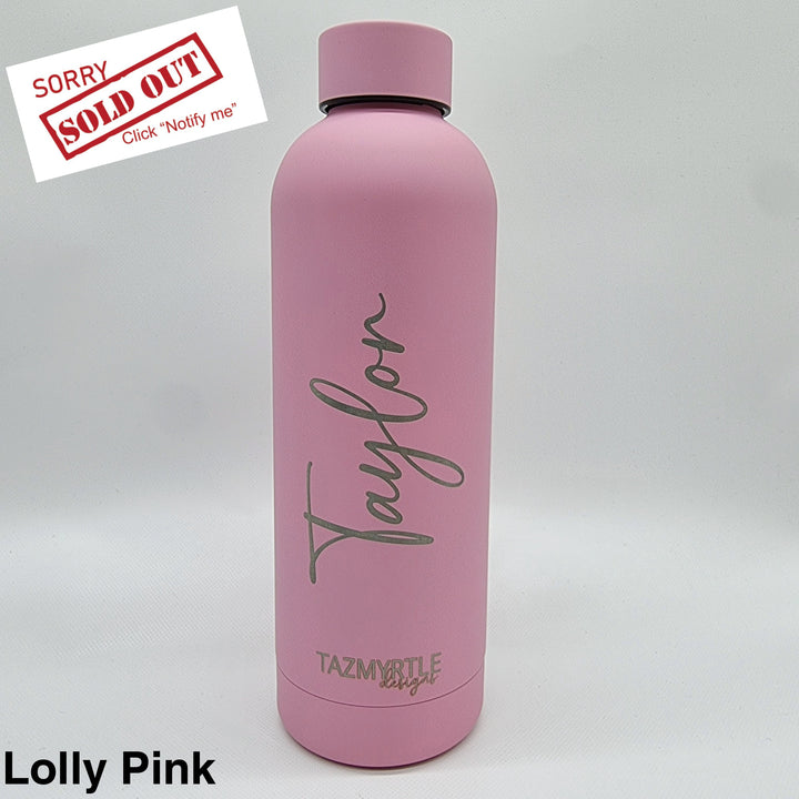 Tazmyrtle Insulated Drink Bottles 500Ml Lolly Pink