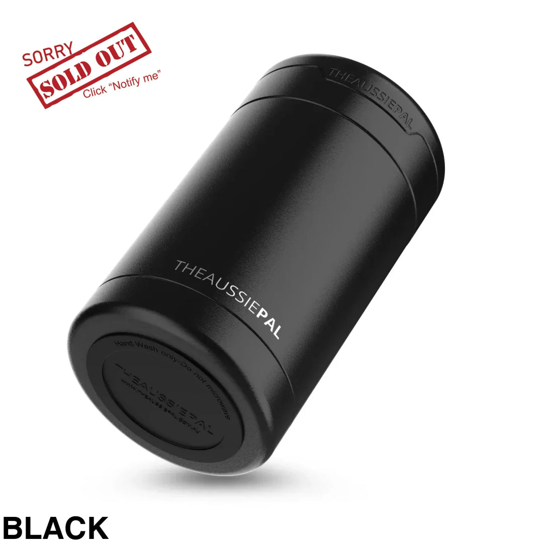 The Aussie Pal Cooler Insulated Stubby Holder Black