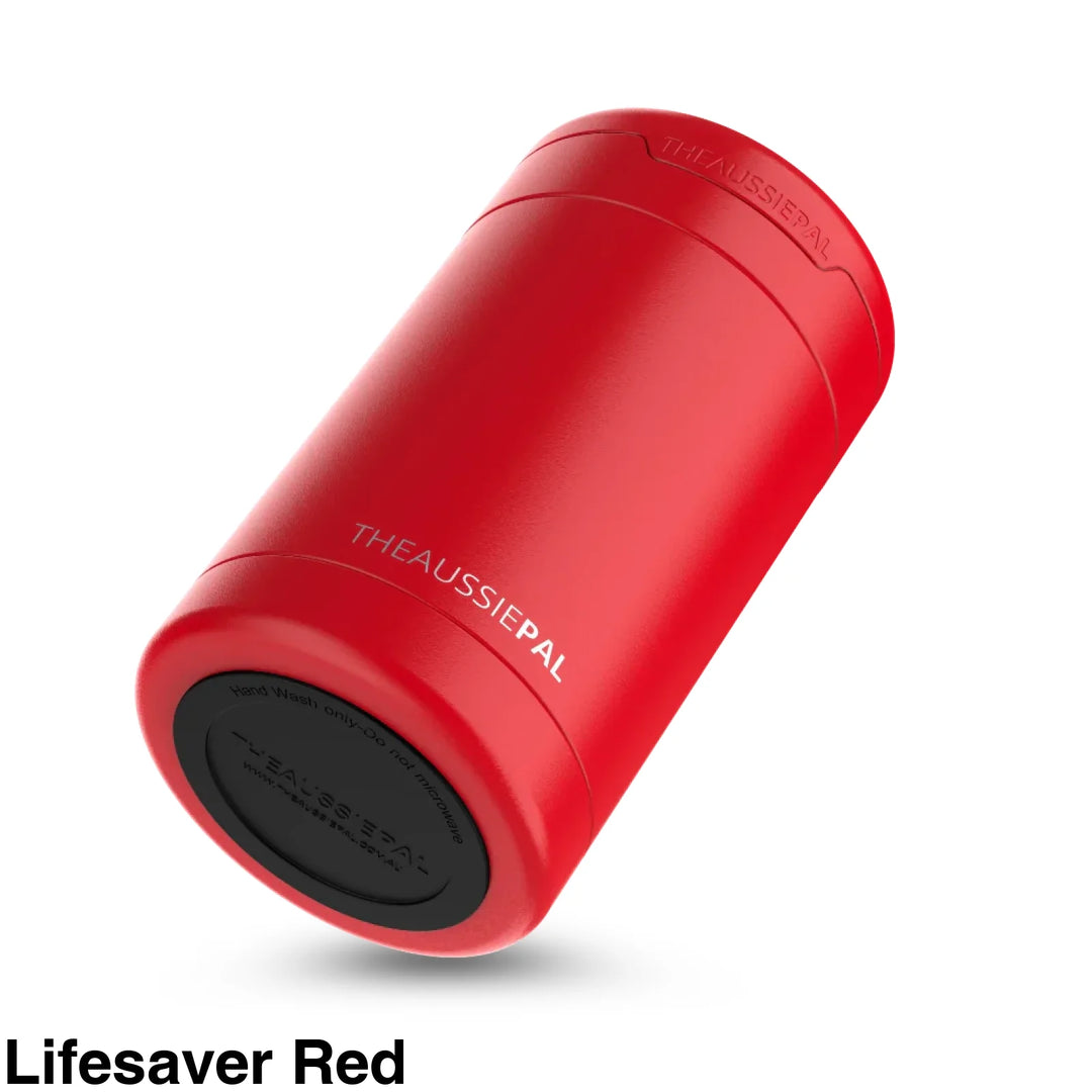 The Aussie Pal Cooler Pal Insulated Stubby Holder Lifesaver Red