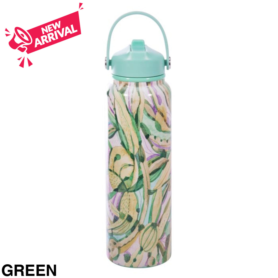 The Australian Collection - Insulated Leakproof 1 Litre Bottle - Tara Axford Green