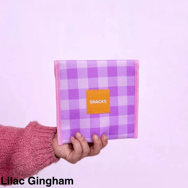 The Somewhere Co Snack Bag Lilac Gingham