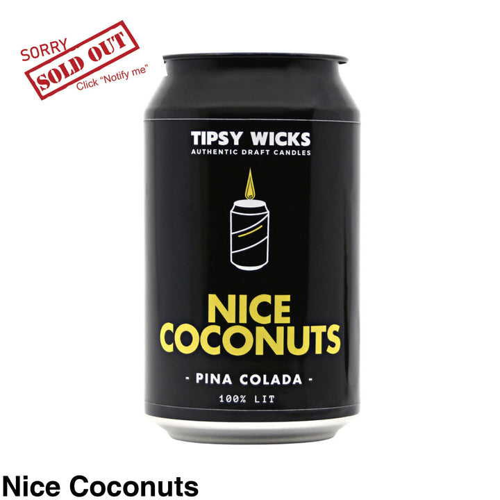 Tipsy Wicks Alcohol Scented Soy Wax Candle Nice Coconuts