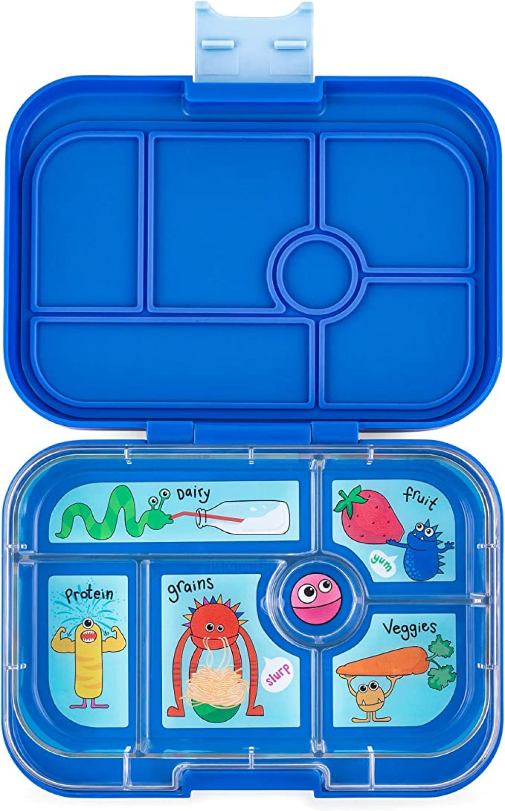 Yumbox Original 6 Compartment True Blue (Funny Monsters Tray)