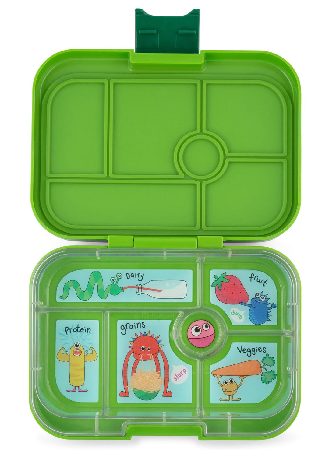 Yumbox Original 6 Compartment Go Green (Funny Monsters Tray)