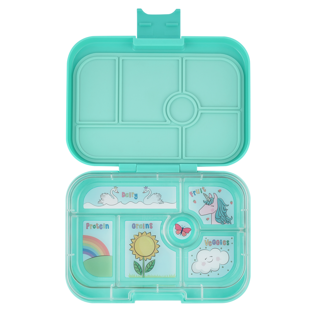 Yumbox Original 6 Compartment Miami Aqua Unicorn
