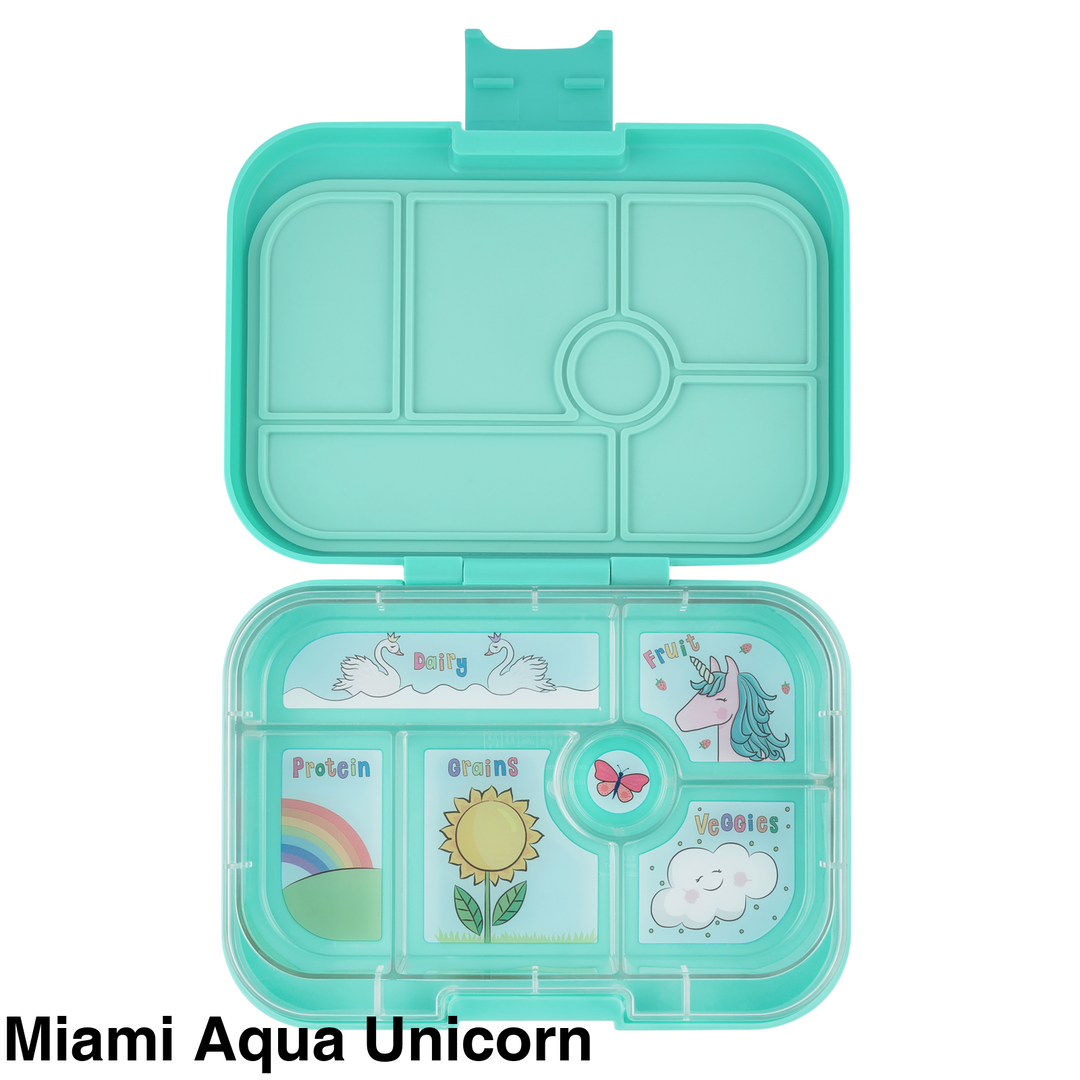 Yumbox Original 6 Compartment Miami Aqua Unicorn
