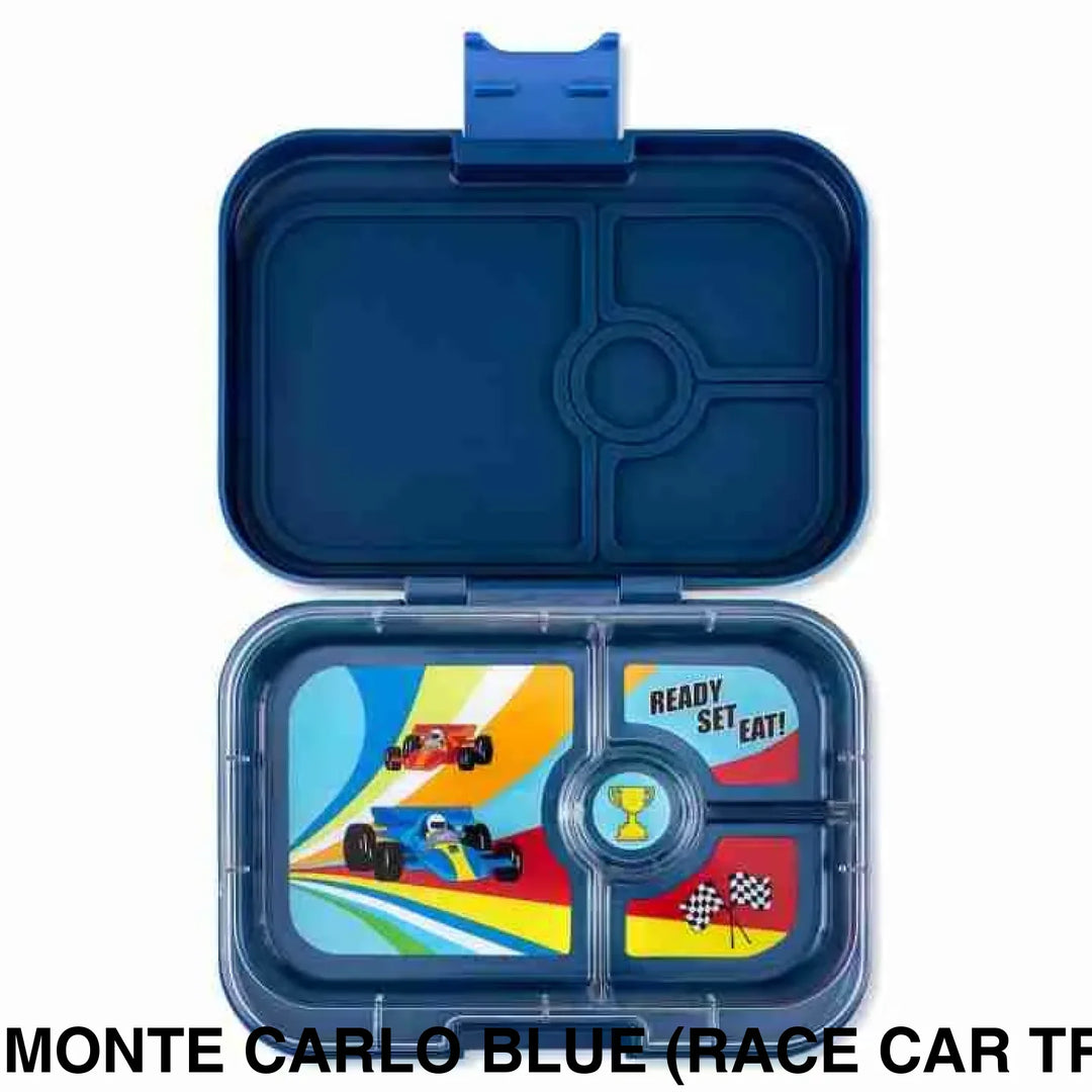 Yumbox Panino 4 Compartment Monte Carlo Blue (Race Car Tray)