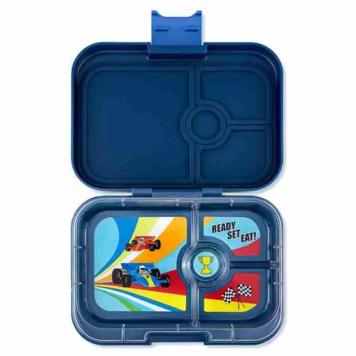 Yumbox Panino 4 Compartment Monte Carlo Blue (Race Car Tray)