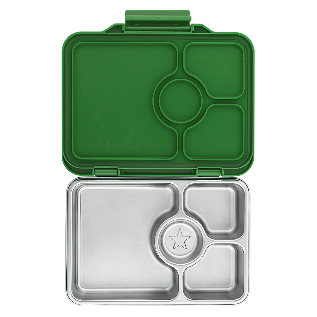 Yumbox Pret Stainless Steel Bennto Box 4 Compartment Pomme Green