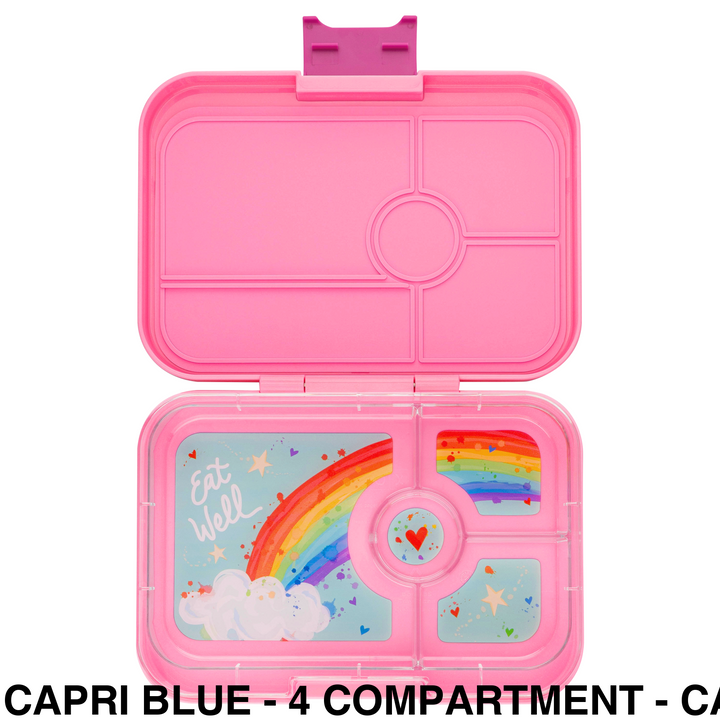Yumbox Tapas Capri Blue - 4 Compartment - Capri Pink Rainbow