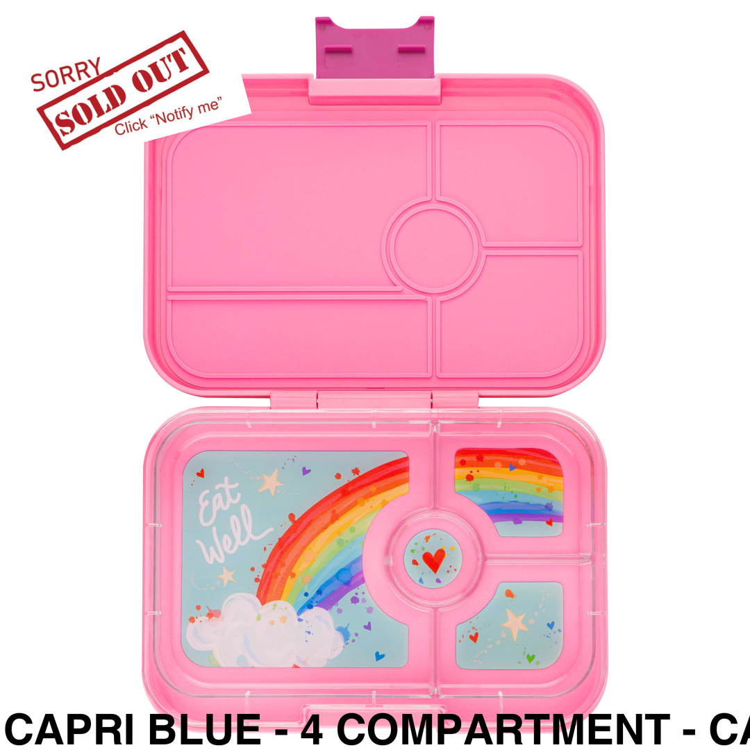 Yumbox Tapas Capri Blue - 4 Compartment - Capri Pink Rainbow