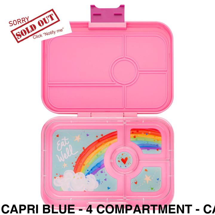 Yumbox Tapas Capri Blue - 4 Compartment - Capri Pink Rainbow