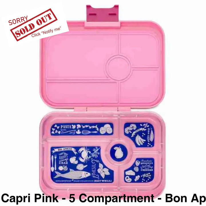 Yumbox Tapas Capri Pink - 5 Compartment Bon Appetit Tray