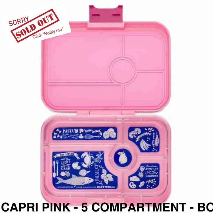 Yumbox Tapas Capri Pink - 5 Compartment Bon Appetit Tray
