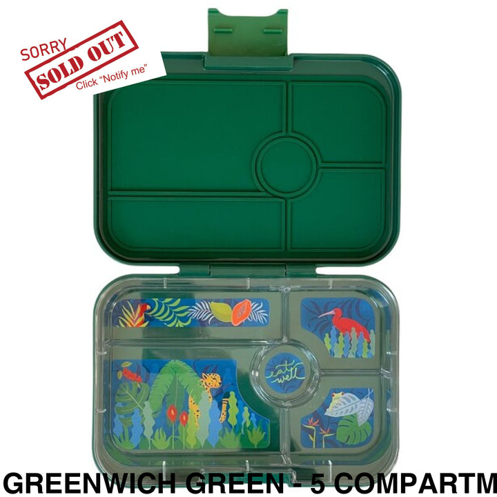 Yumbox Tapas Greenwich Green - 5 Compartment Jungle Tray