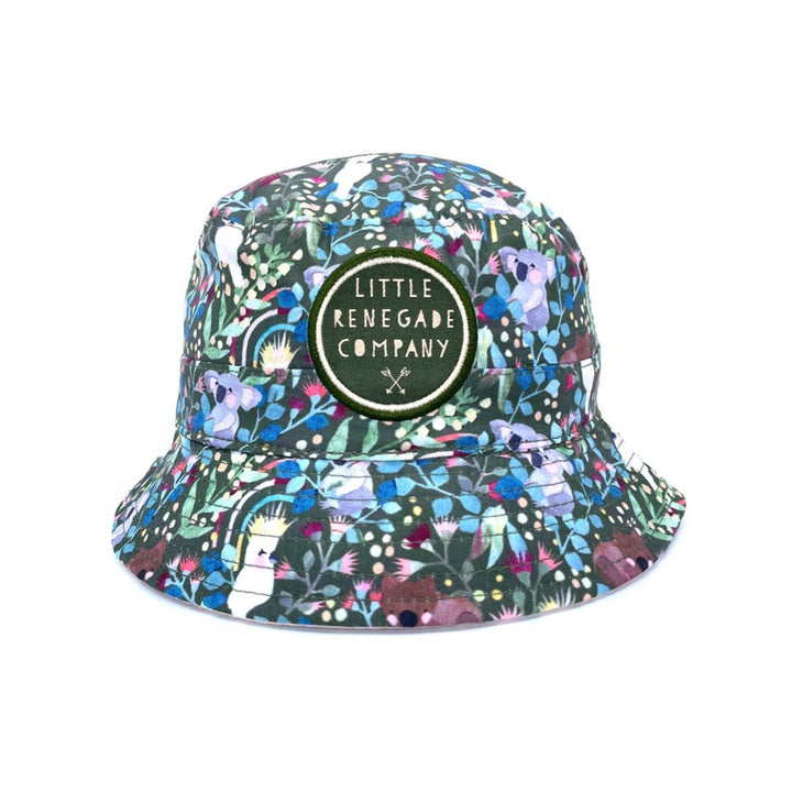 Little Renegade Reversible Bucket Hat - Aussie Natives/ Cream