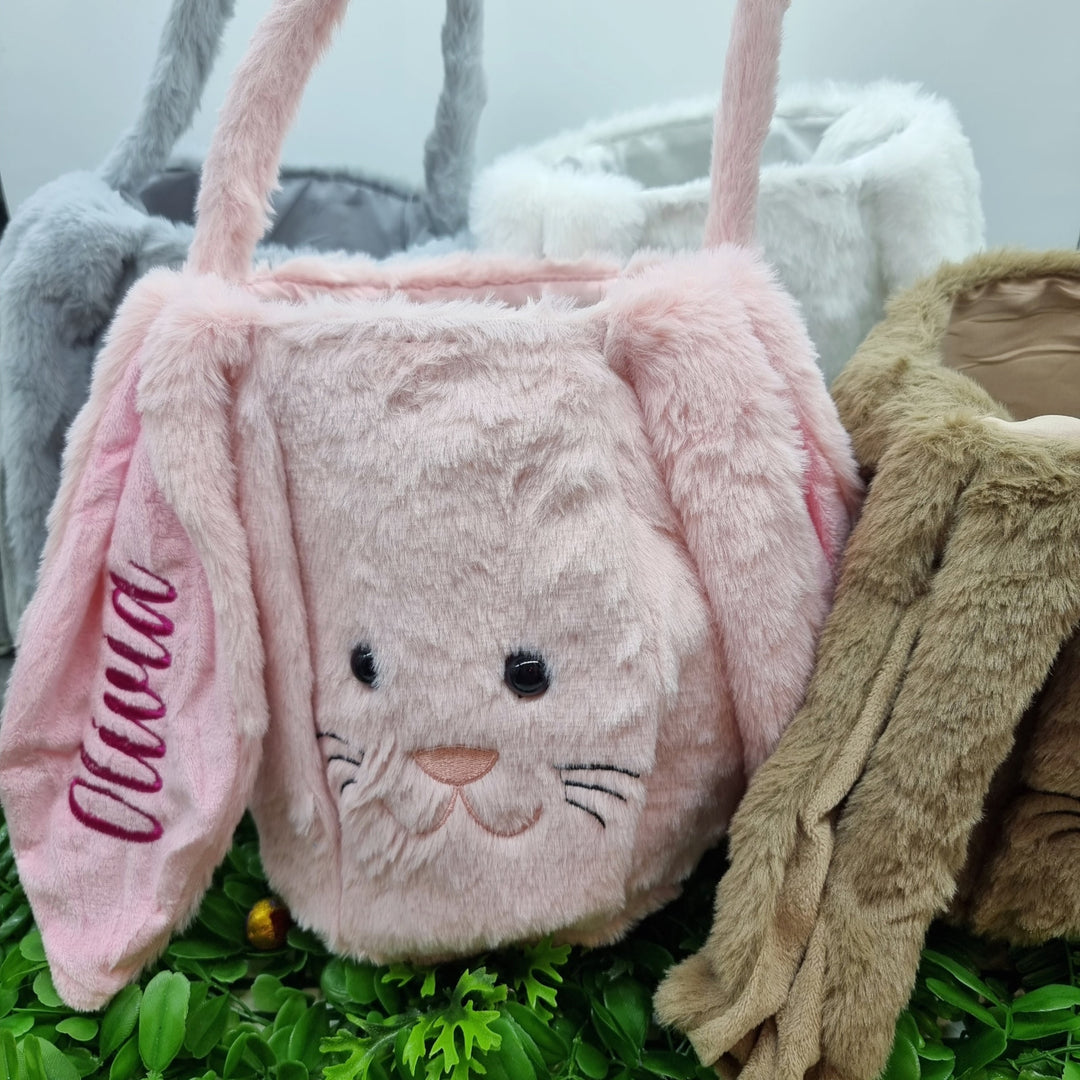 Personalised Fluffy Bunny Basket