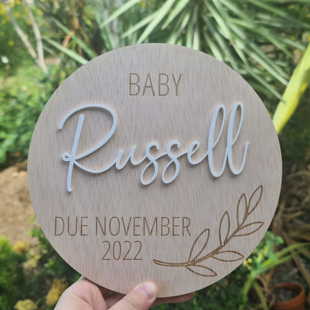 Pregnancy Announcement Plaque - Engraved And Acrylic
